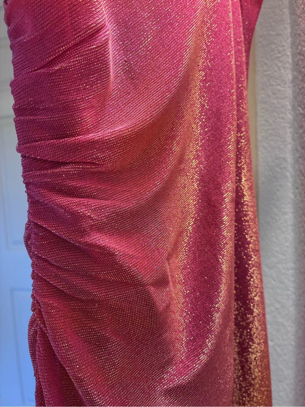 City Triangles Raspberry Spaghetti-Strap Ruffle Gown - Picture 5 of 6